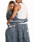 Blue comfort jeans for both men and women l wide legs