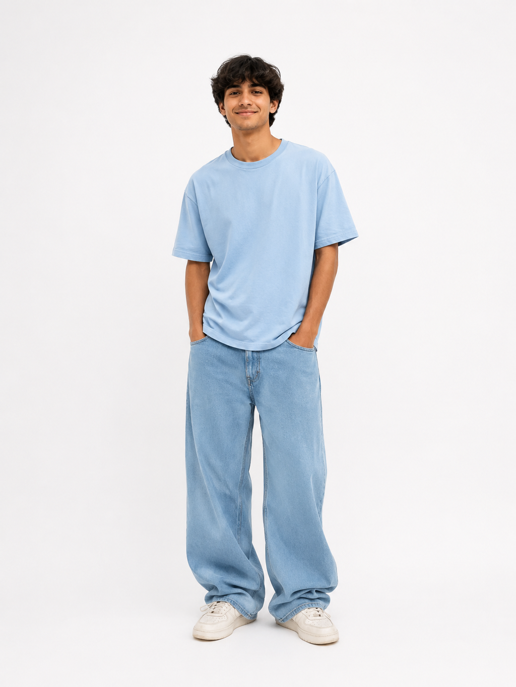 Unisex Cloud wash baggy Jeans