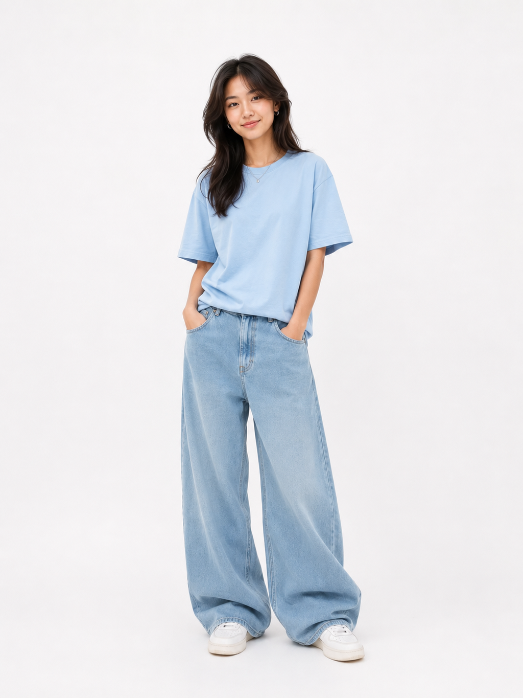 Unisex Cloud wash baggy Jeans