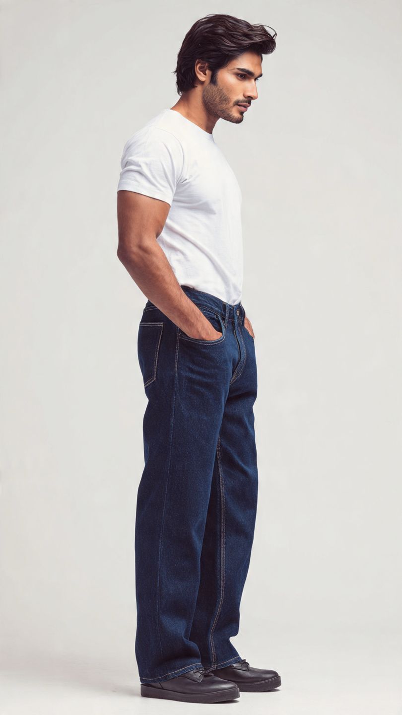 Zaccleuise Midnight Wide-Leg Denim Jeans