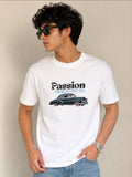 Passion Vintage Car Graphic Tee – White